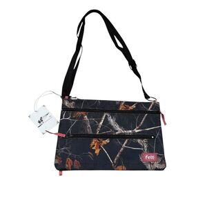 Felt Roadman Crossbody Bag Black‎ Camo Leaf NEW